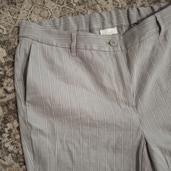 NWT Linen J. Jill Womens Stretch PantsCrop Grey Stripe - Picture 4 of 10